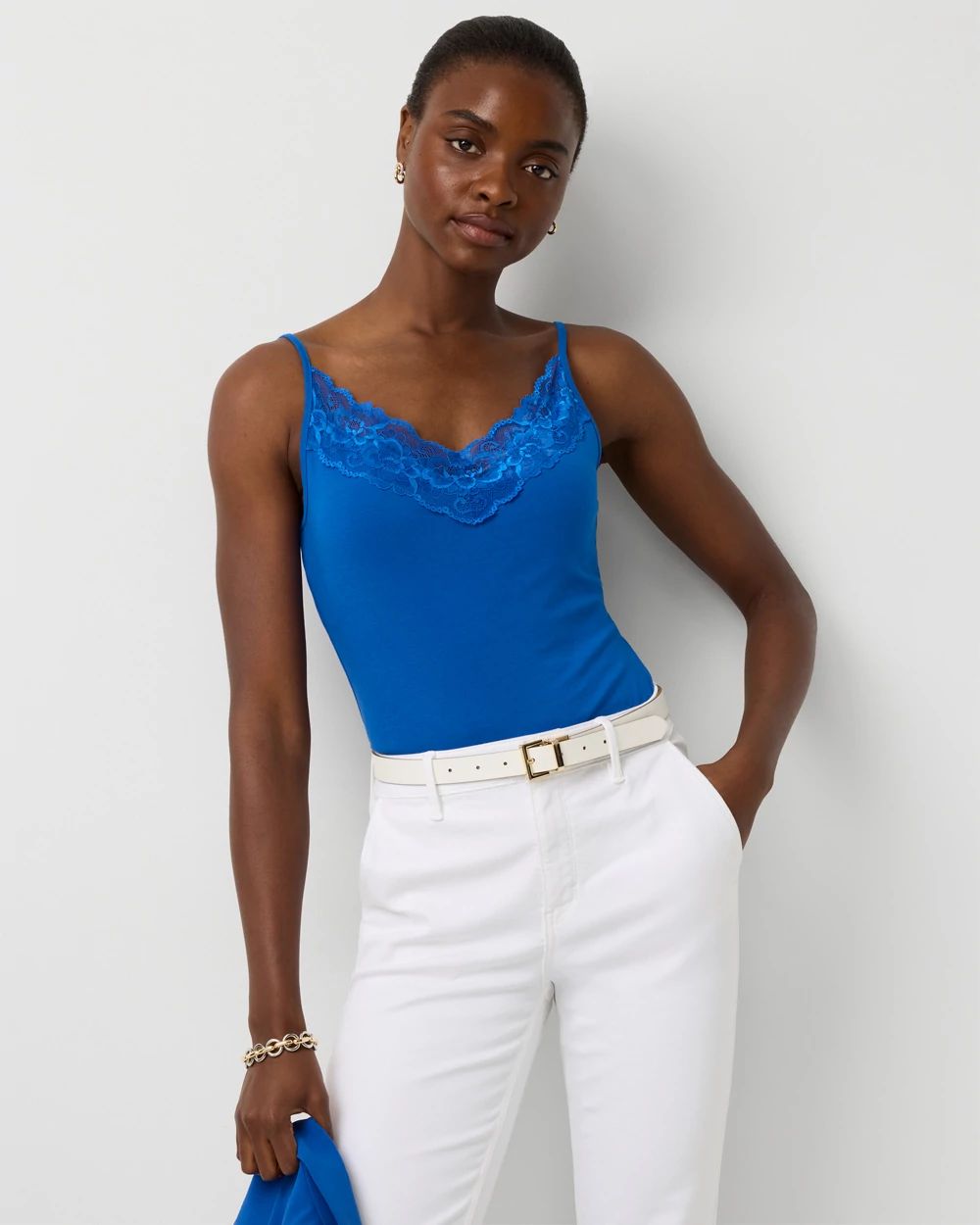 WHBM FORME™ Lace Trim Cami | White House Black Market